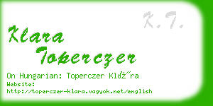 klara toperczer business card